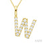 Classic 'W' Initial Diamond Pendant
