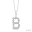 Classic 'B' Initial Diamond Pendant