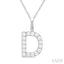 Classic 'D' Initial Diamond Pendant