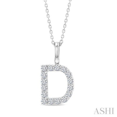 Classic 'D' Initial Diamond Pendant