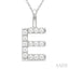 Classic 'E' Initial Diamond Pendant