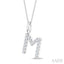 Classic 'M' Initial Diamond Pendant