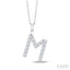 Classic 'M' Initial Diamond Pendant