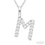 Classic 'M' Initial Diamond Pendant