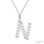 Classic 'N' Initial Diamond Pendant