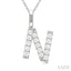 Classic 'N' Initial Diamond Pendant