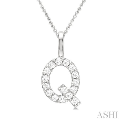 Classic 'Q' Initial Diamond Pendant