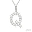 Classic 'Q' Initial Diamond Pendant