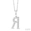 Classic 'R' Initial Diamond Pendant