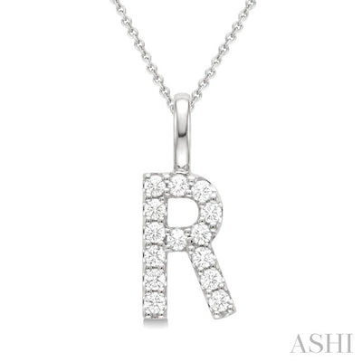 Classic 'R' Initial Diamond Pendant