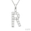 Classic 'R' Initial Diamond Pendant