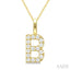 Classic 'B' Initial Diamond Pendant
