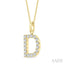Classic 'D' Initial Diamond Pendant