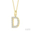 Classic 'D' Initial Diamond Pendant