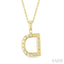 Classic 'D' Initial Diamond Pendant