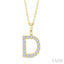 Classic 'D' Initial Diamond Pendant