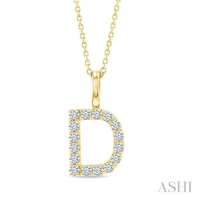 Classic 'D' Initial Diamond Pendant