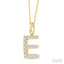 Classic 'E' Initial Diamond Pendant