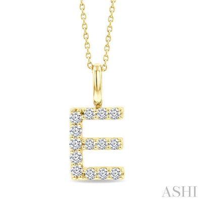 Classic 'E' Initial Diamond Pendant