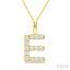 Classic 'E' Initial Diamond Pendant