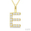 Classic 'E' Initial Diamond Pendant