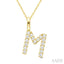 Classic 'M' Initial Diamond Pendant