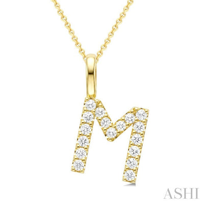 Classic 'M' Initial Diamond Pendant