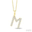 Classic 'M' Initial Diamond Pendant
