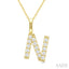 Classic 'N' Initial Diamond Pendant