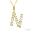 Classic 'N' Initial Diamond Pendant