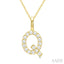 Classic 'Q' Initial Diamond Pendant