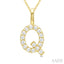 Classic 'Q' Initial Diamond Pendant