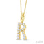 Classic 'R' Initial Diamond Pendant