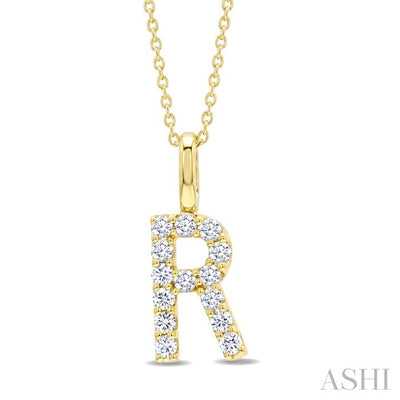 Classic 'R' Initial Diamond Pendant