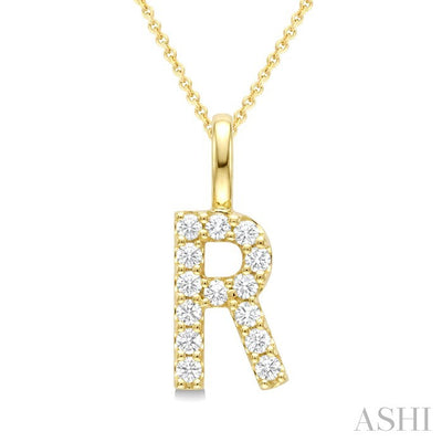 Classic 'R' Initial Diamond Pendant