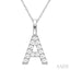 Classic 'A' Initial Diamond Pendant