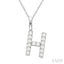 Classic 'H' Initial Diamond Pendant