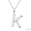 Classic 'K' Initial Diamond Pendant