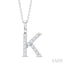 Classic 'K' Initial Diamond Pendant