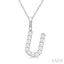 Classic 'U' Initial Diamond Pendant