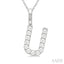 Classic 'U' Initial Diamond Pendant