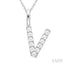 Classic 'V' Initial Diamond Pendant