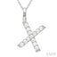 Classic 'X' Initial Diamond Pendant