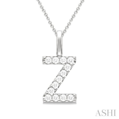 Classic 'Z' Initial Diamond Pendant