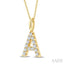 Classic 'A' Initial Diamond Pendant