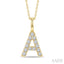 Classic 'A' Initial Diamond Pendant