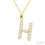 Classic 'H' Initial Diamond Pendant