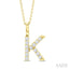 Classic 'K' Initial Diamond Pendant