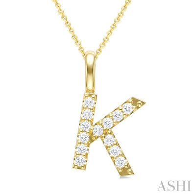 Classic 'K' Initial Diamond Pendant