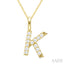 Classic 'K' Initial Diamond Pendant